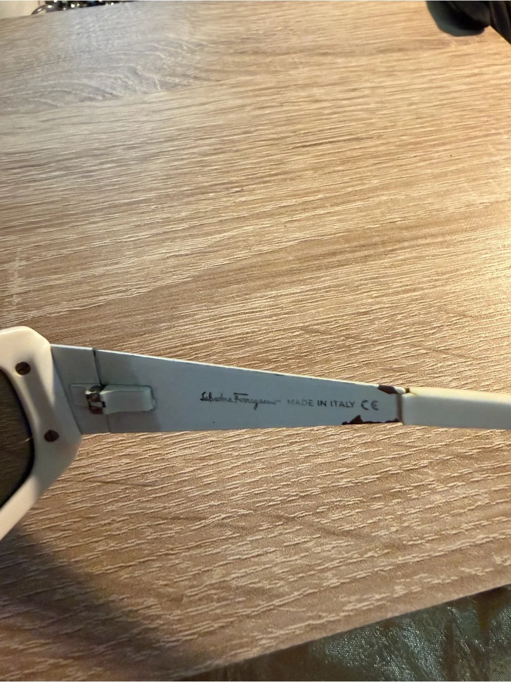 Salvatore Ferragamo White Frame Sunglasses